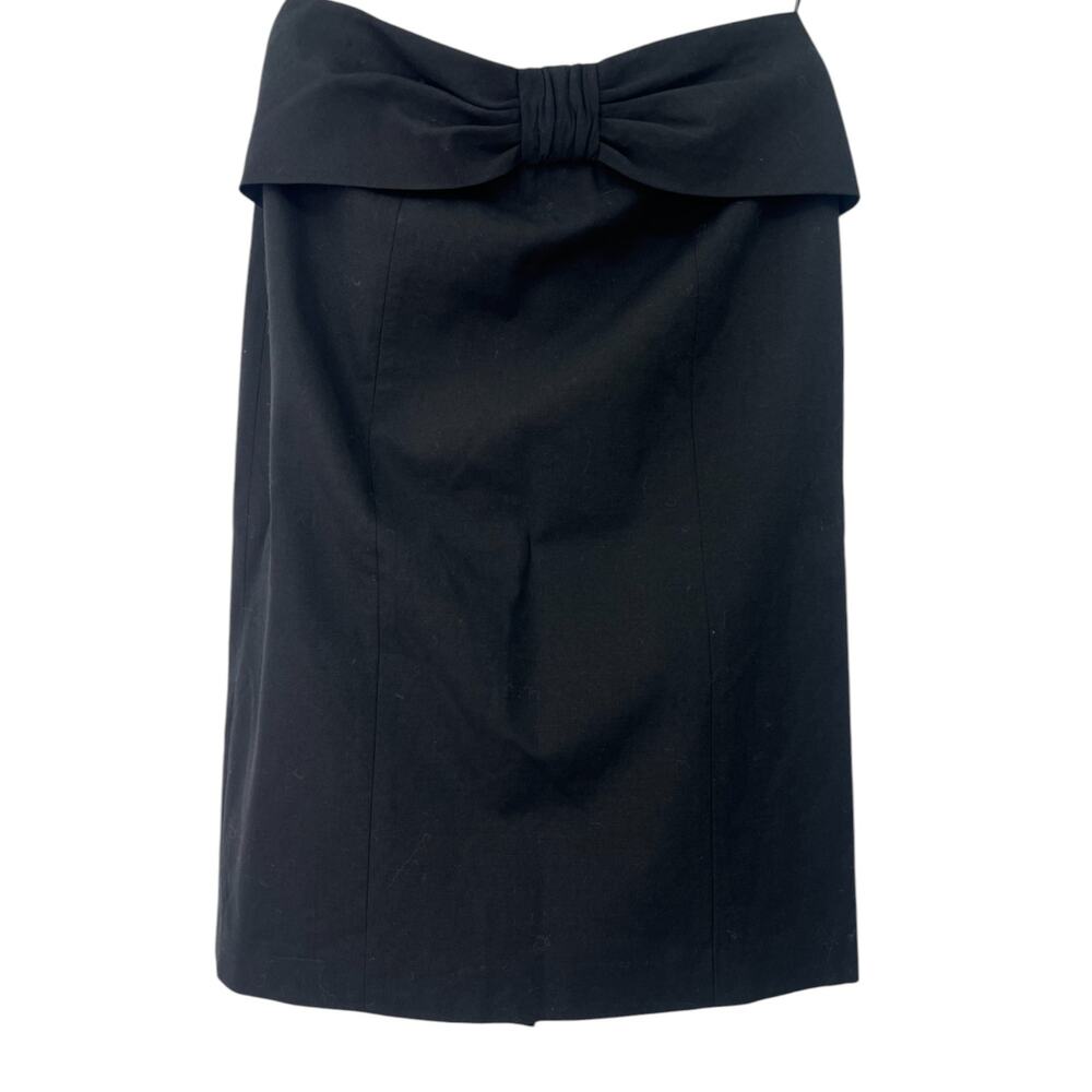 JON by Terri Jon 6 NWT Wool Bow Front Straight Pencil Skirt Short Black Women's